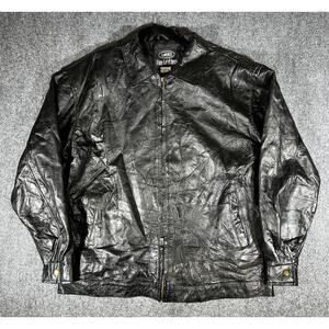 Vintage 90s Black Leather Jacket Medium Genuine Leather